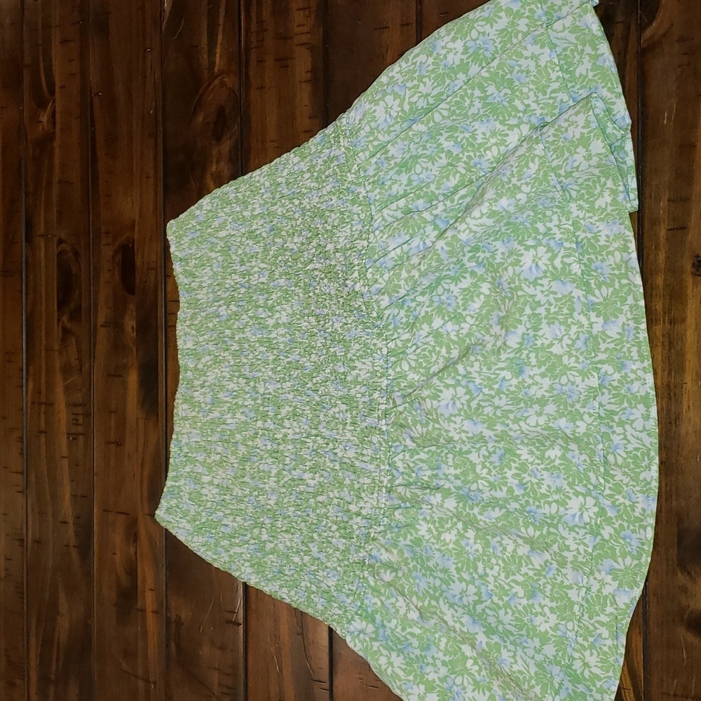 Sabo Skirt Green Floral Smocked Mini Skirt - Picture 7 of 7